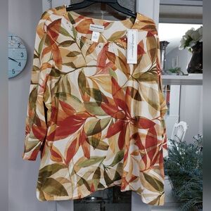 Alfred Dunner Fall Leaves Top 3X NWT